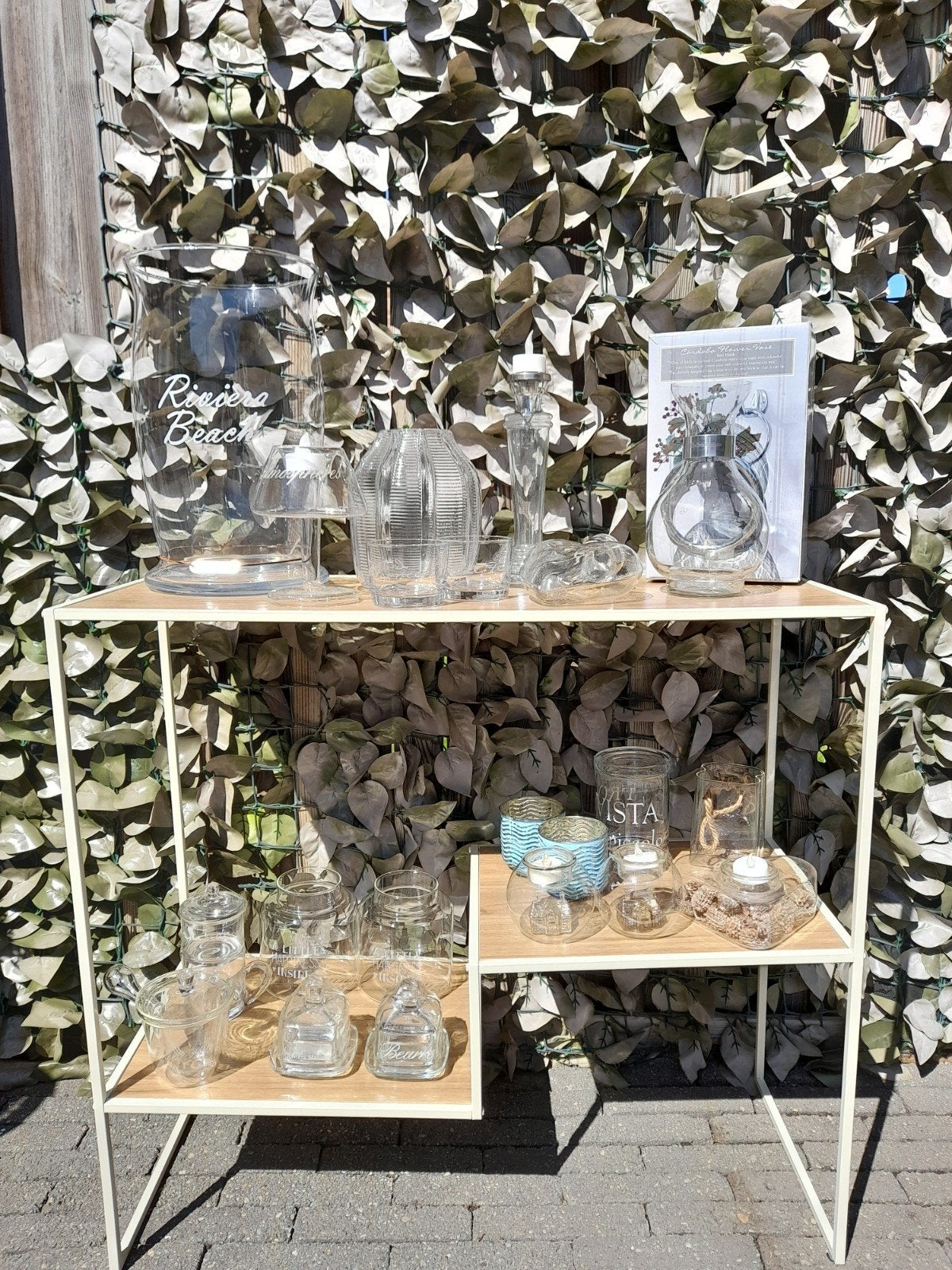 doos vol met woonaccessoires glaswerk van riviera maison, Ophalen, Zo goed als nieuw
