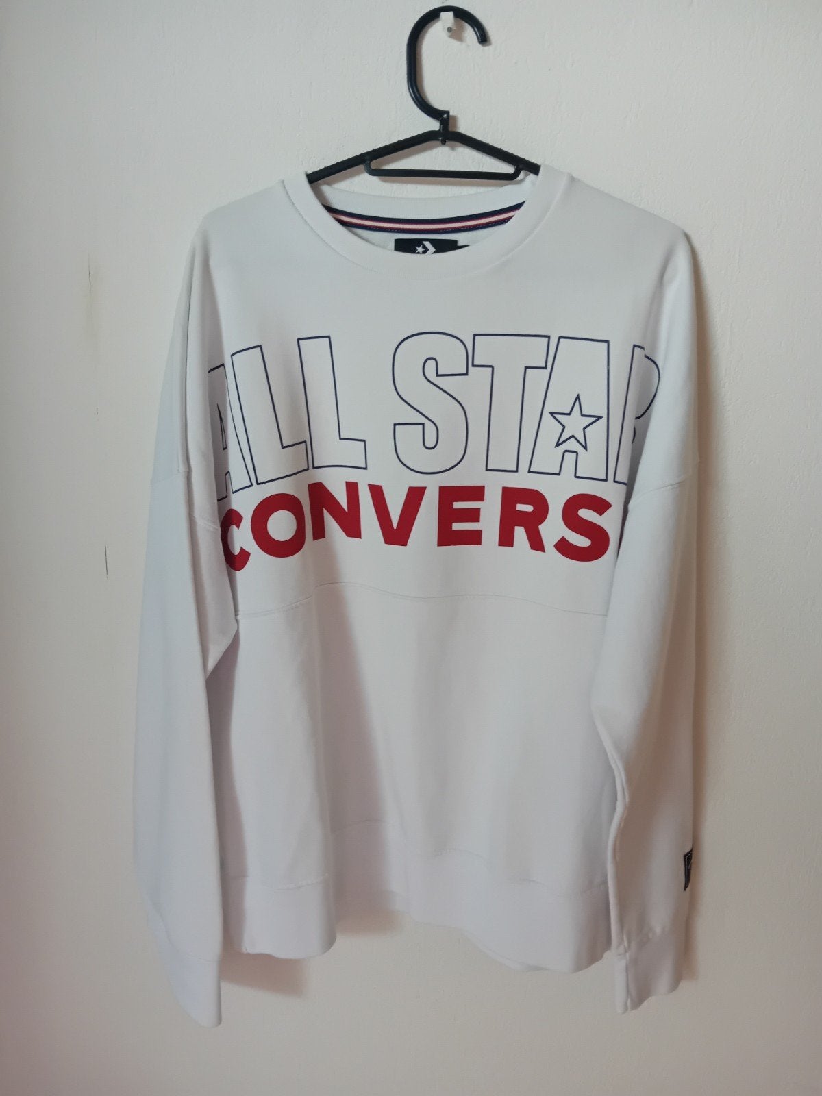 Converse All Star sweatshirt - Wit met rood/zwart logo, Kleding | Dames, Truien en Vesten, Zo goed als nieuw, Maat 34 (XS) of kleiner