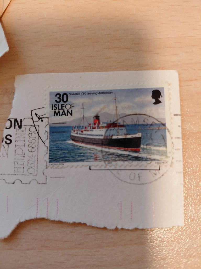Isle of Man schip, Postzegels en Munten, Verzenden, Overige landen, Gestempeld