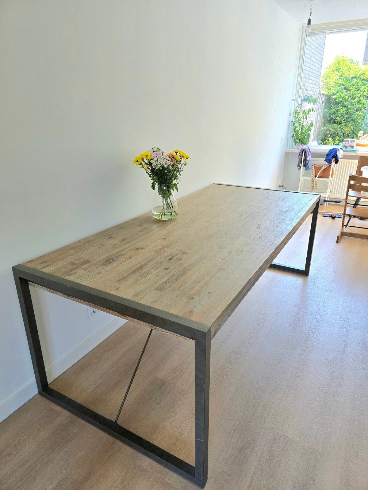 Grote industriële eettafel van de Bommel, 100 tot 150 cm, 200 cm of meer, Zo goed als nieuw, Vijf personen of meer