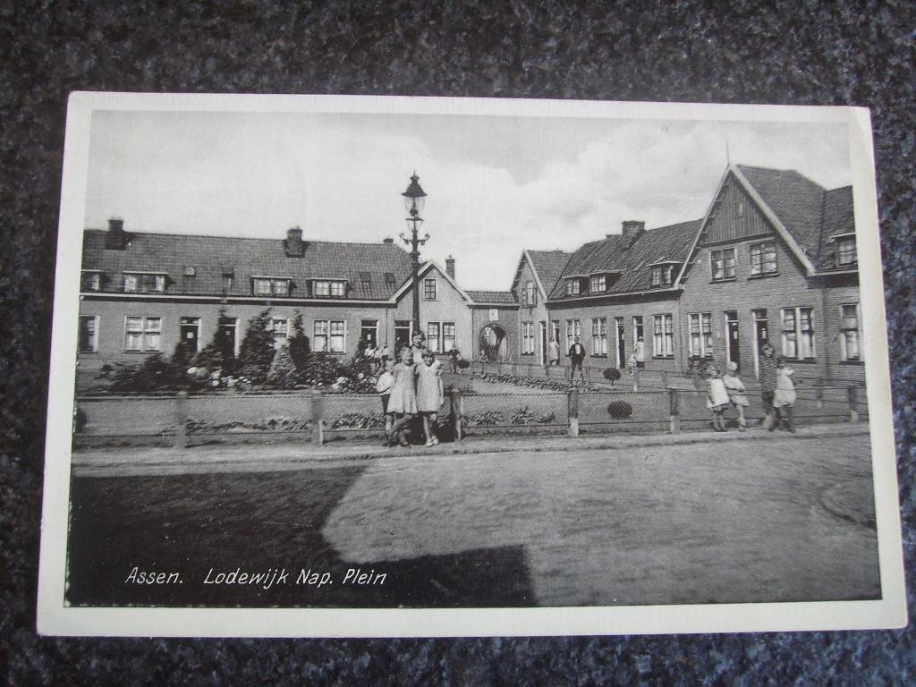 Assen, Lodewijk Napoleonplein 1955 ansichtkaart, Verzenden, 1940 tot 1960, Gelopen, Drenthe