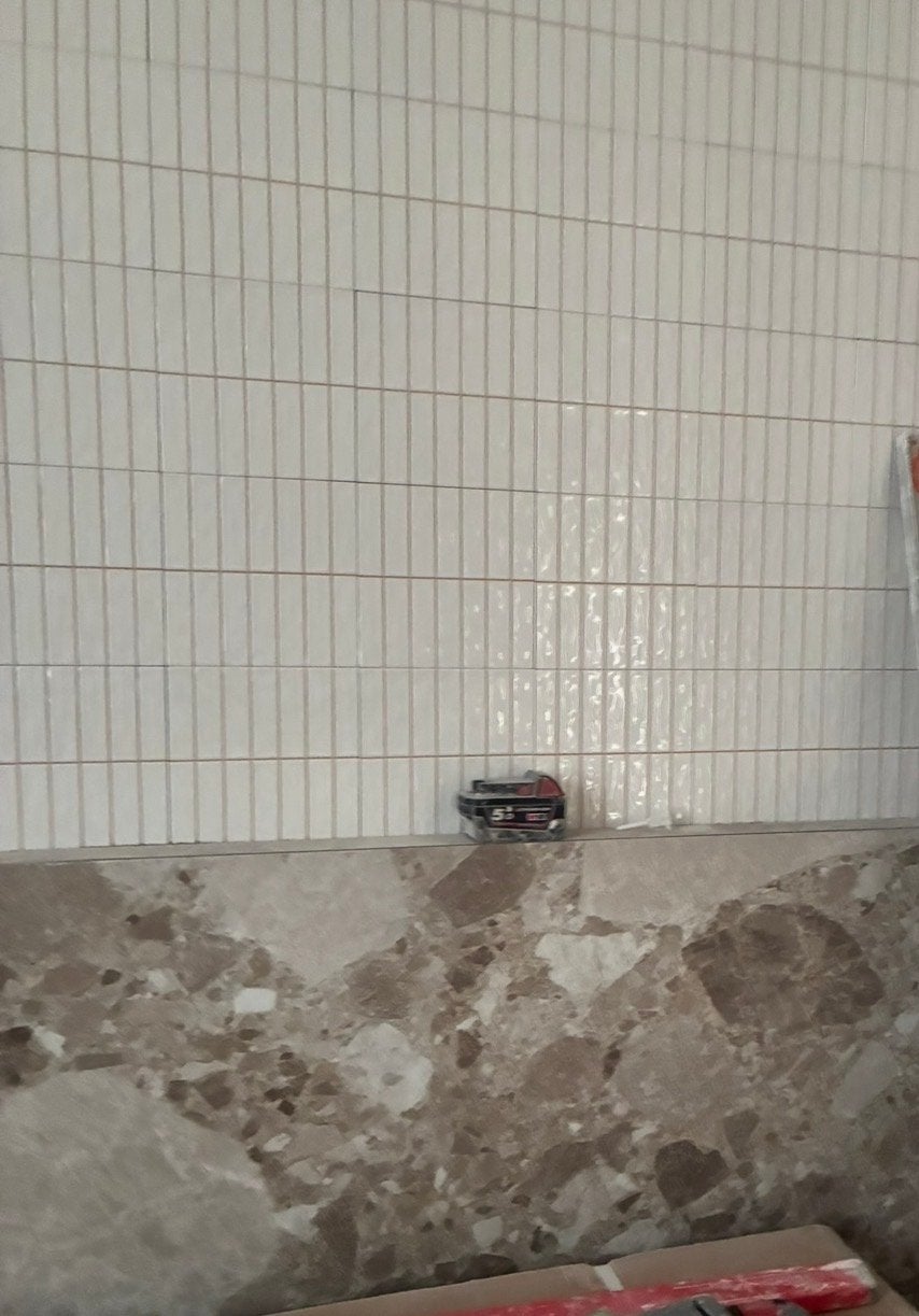 Restant witte kitkat wandtegels 6m2, Ophalen, Nieuw, Minder dan 20 cm, Wandtegels