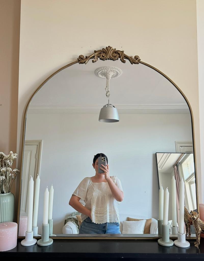 Westwing Baroque Wall Mirror Saida, Huis en Inrichting, Ophalen, Rond, Zo goed als nieuw, 75 tot 100 cm