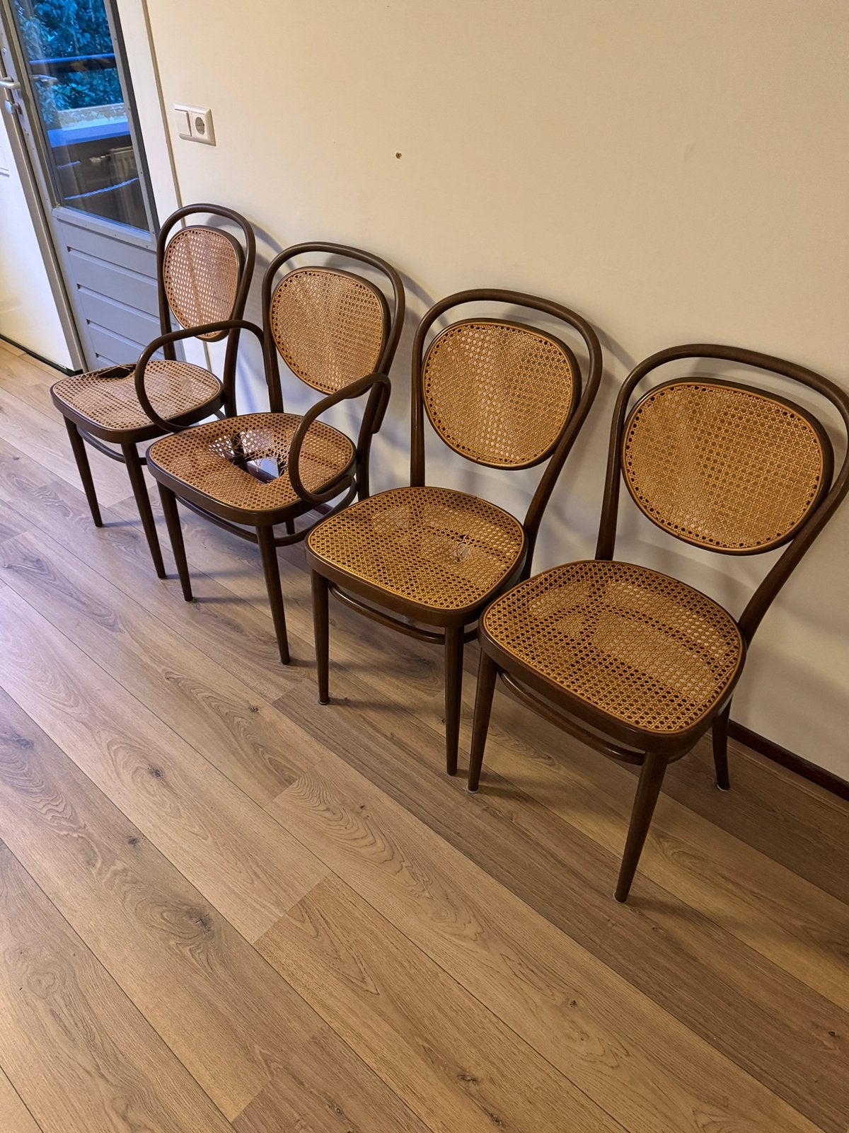 Thonet stoeltjes, Ophalen, Gebruikt, Bruin, Vier