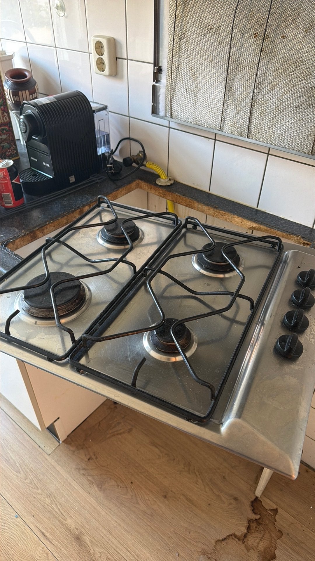 Gasfornuis 4 pitten (Ignis/Whirlpool), Ophalen, Gebruikt, Minder dan 85 cm, 4 kookzones