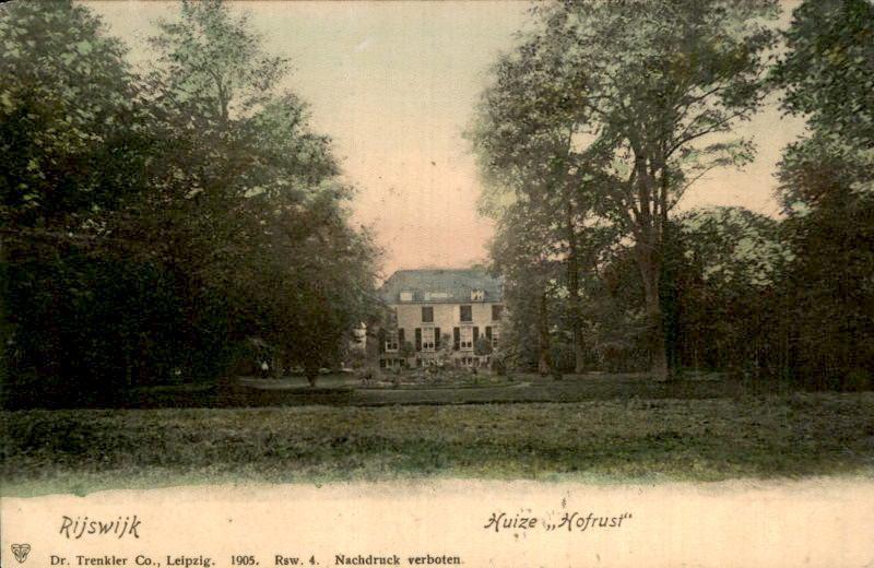 Rijswijk - Huize Hofrust, Ophalen of Verzenden, Voor 1920, Gelopen, Zuid-Holland