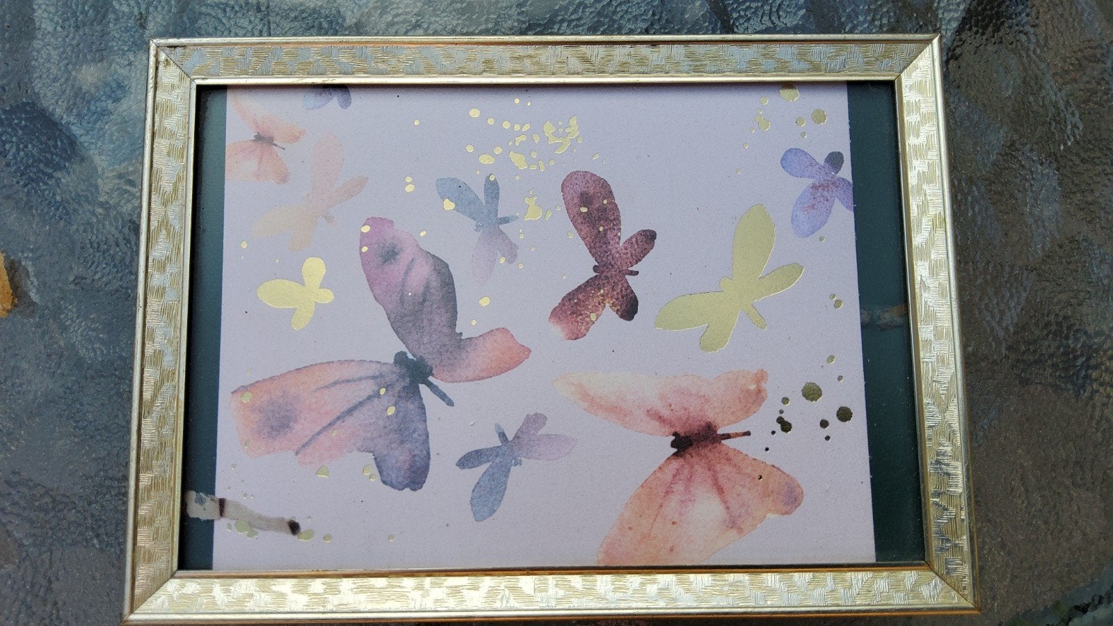 Vintage zilverkleur fotolijstje mat glas reliefpatroon rand., Ophalen of Verzenden