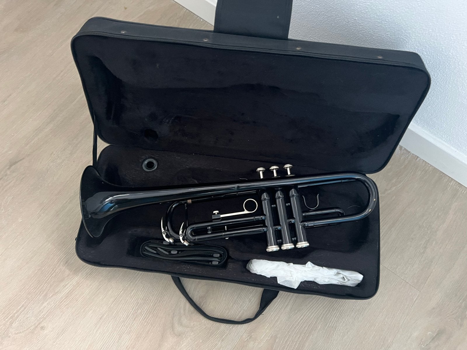 Cherrystone Kunststof trompet met koffer, Muziek en Instrumenten, Blaasinstrumenten | Trompetten, Ophalen, Gebruikt, Bes-trompet