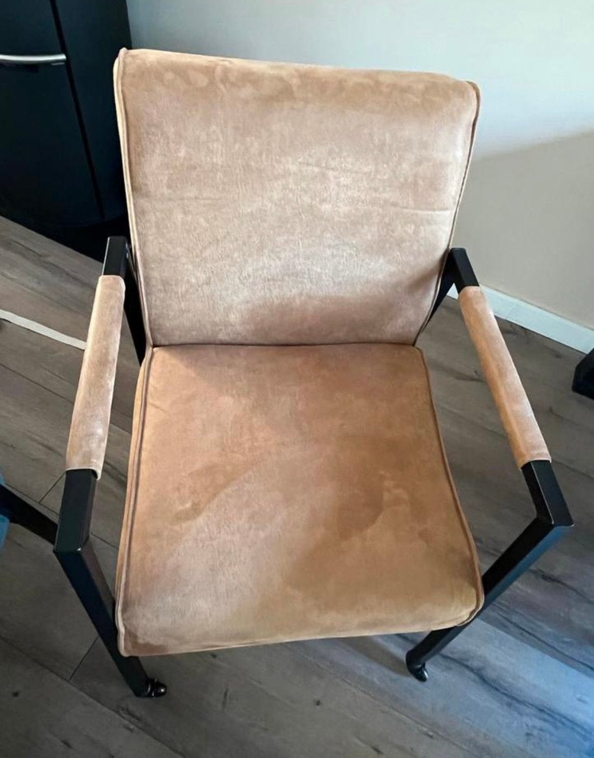 Comfortabele eetkamerstoelen - groen en bruin suede, Ophalen, Gebruikt, Overige kleuren, Vier