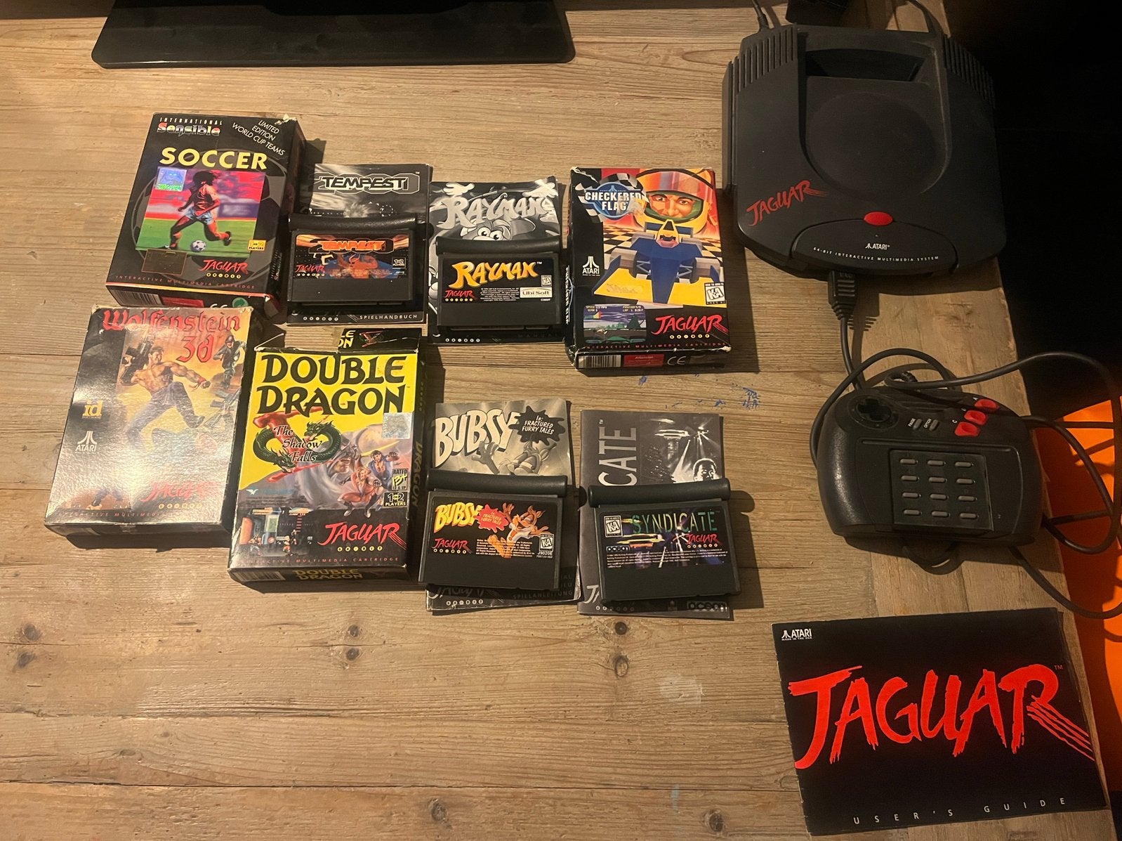 Atari Jaguar console met 8 games, Ophalen of Verzenden, Gebruikt, Met 1 controller, Met games