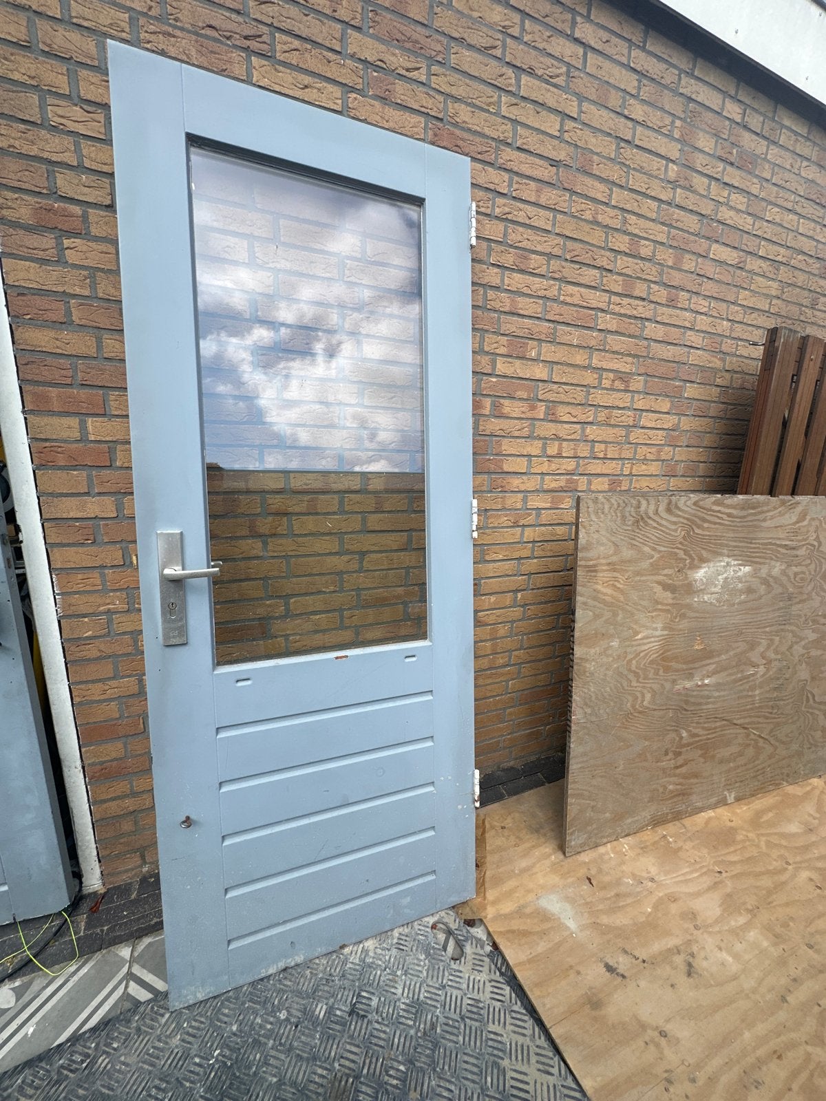 Buitendeur met glas, Doe-het-zelf en Verbouw, Deuren en Horren, Ophalen, Gebruikt, 80 tot 100 cm, Buitendeur