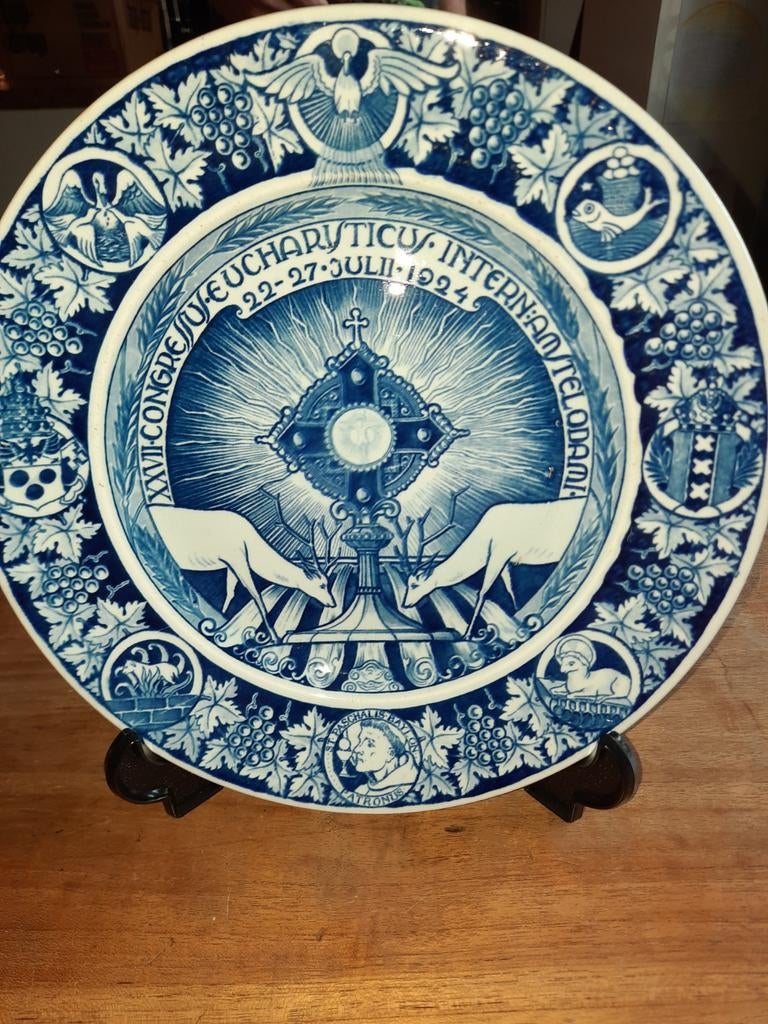 Gedenkbord Eucharistisch Congres Amsterdam 1924, Ophalen of Verzenden