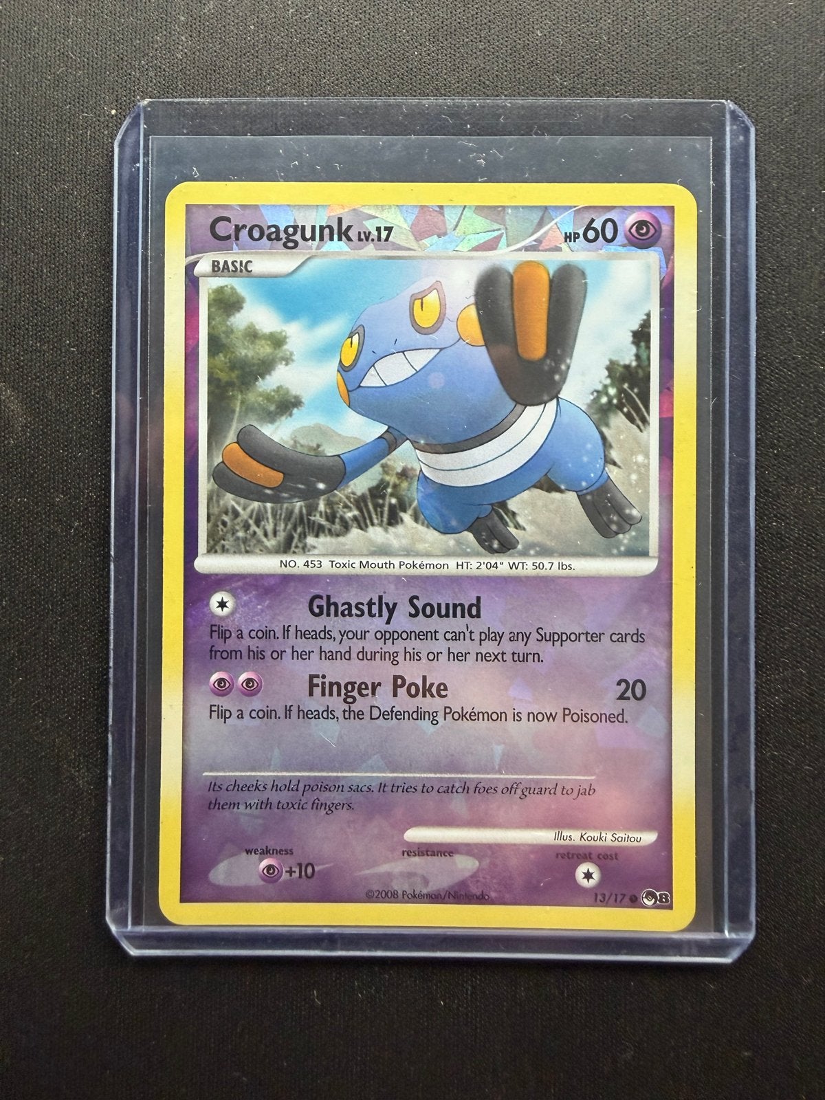 Croagunk LV.17 13/17 POP8 Cracked Ice, Ophalen of Verzenden, Zo goed als nieuw, Losse kaart, Foil