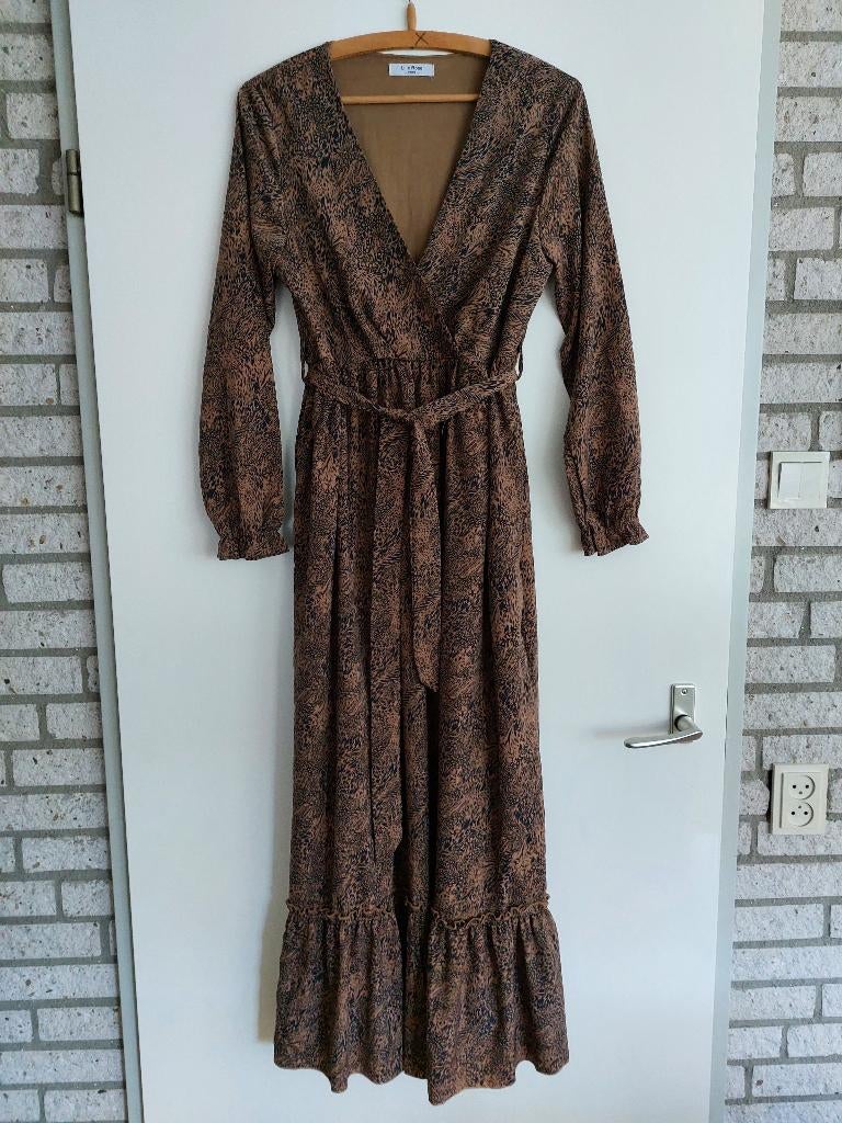 Mooie ongedragen LOT. gevoerde jurk BOHO, mt L NIEUW, Bruin, Maat 42/44 (L), Nieuw, Ophalen of Verzenden