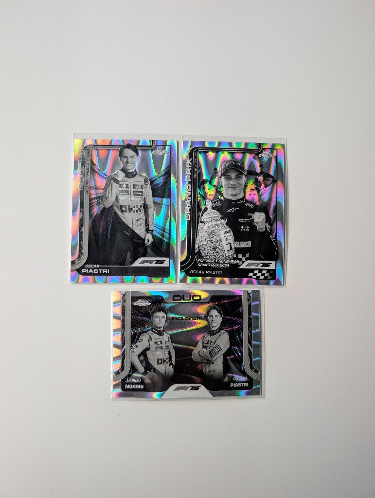 2025 topps chrome f1 3x oscar piastri raywave, Ophalen of Verzenden, Zo goed als nieuw, Meerdere plaatjes
