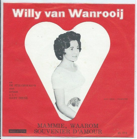 Willy van Wanrooy- en Stramouko's- Souvenir d' Amour, Verzenden, 7 inch, Zo goed als nieuw, Levenslied of Smartlap