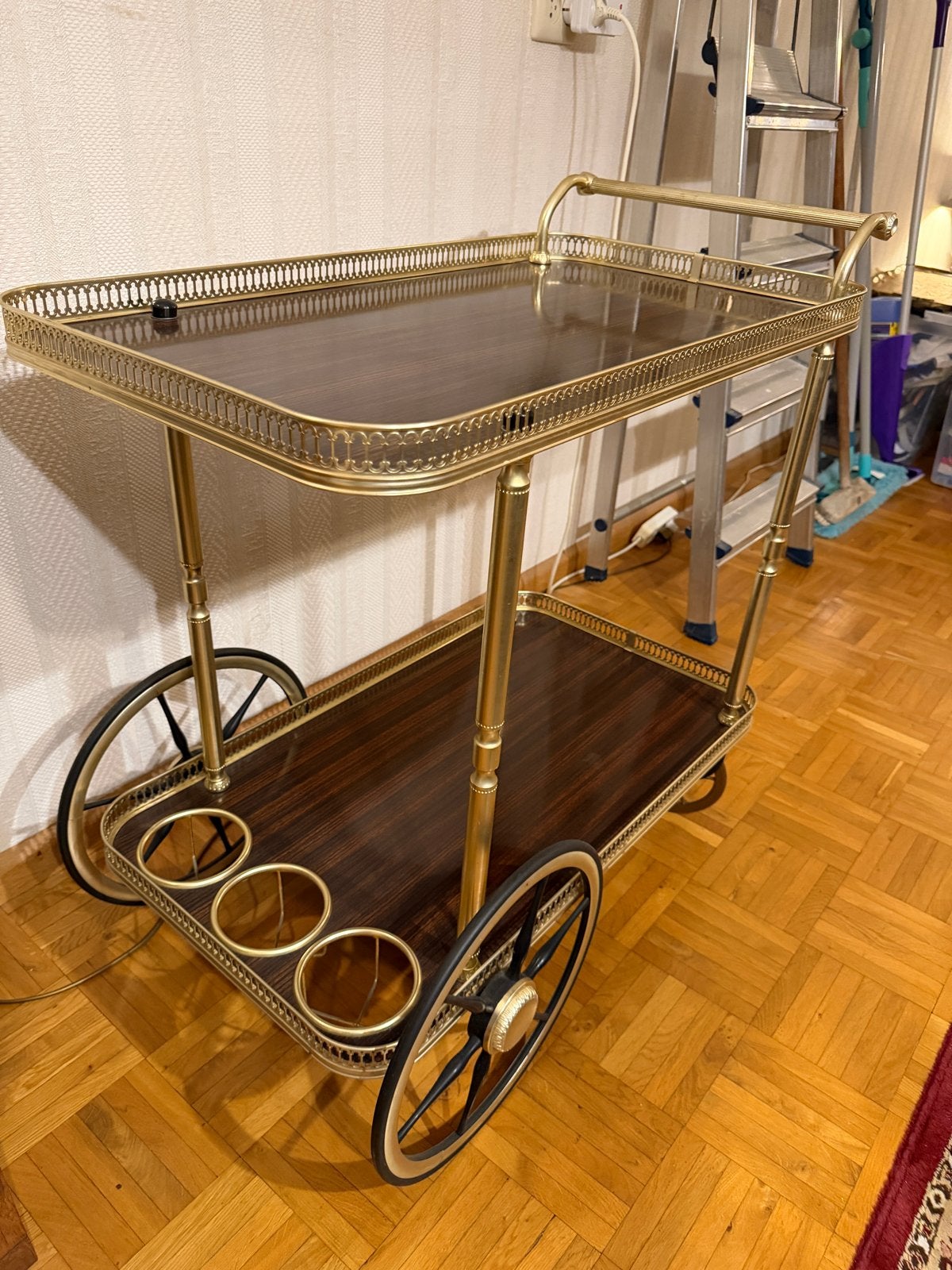 Complete Vintage Massief Messing barwagen, Ophalen