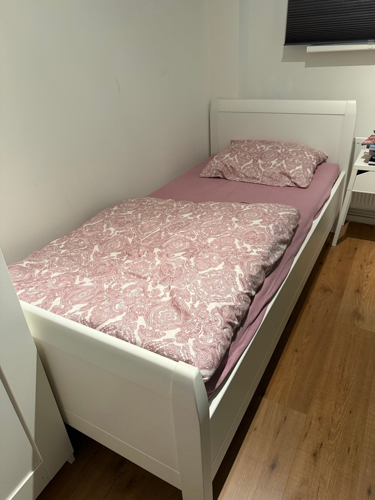 Eenpersoonsbed met ladekast - Wit, Ophalen, Gebruikt, 90 cm, Eenpersoons