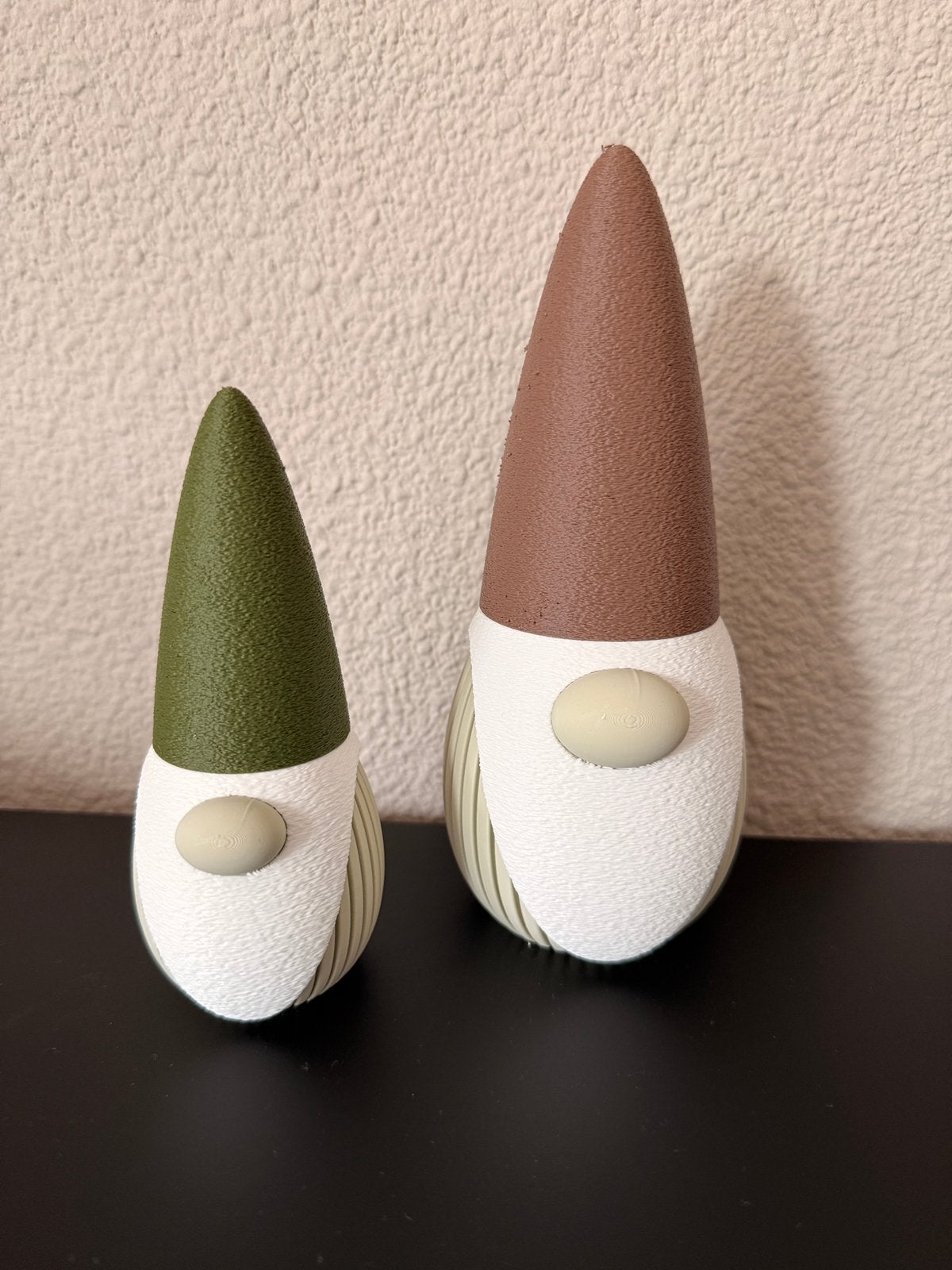 Set van 2 Kabouters 3D print Decoratie (19cm & 14cm hoog), Overige stijlen, Kunststof, Ophalen of Verzenden, Zo goed als nieuw