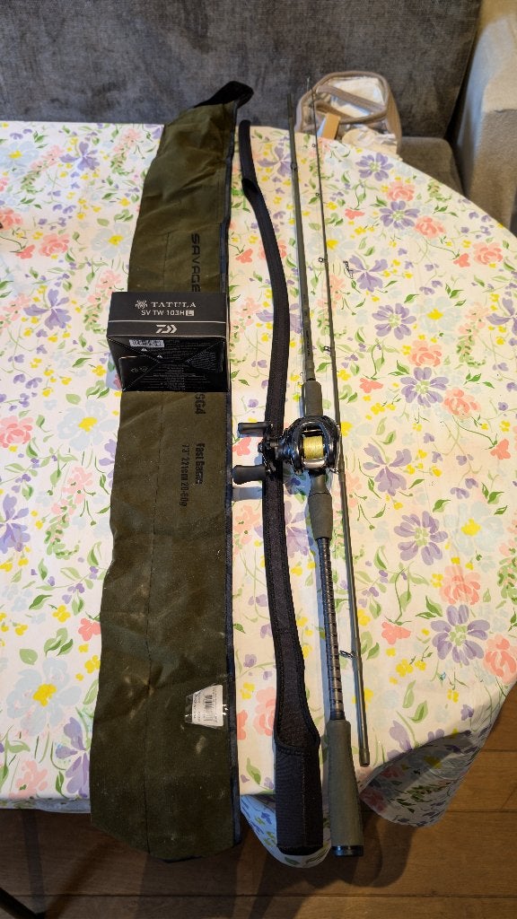 Savage Gear BC SG4 20-60 gr + Daiwa Tatula SV TW 103HL, Watersport en Boten, Hengelsport | Roofvissen, Ophalen, Gebruikt, Complete set
