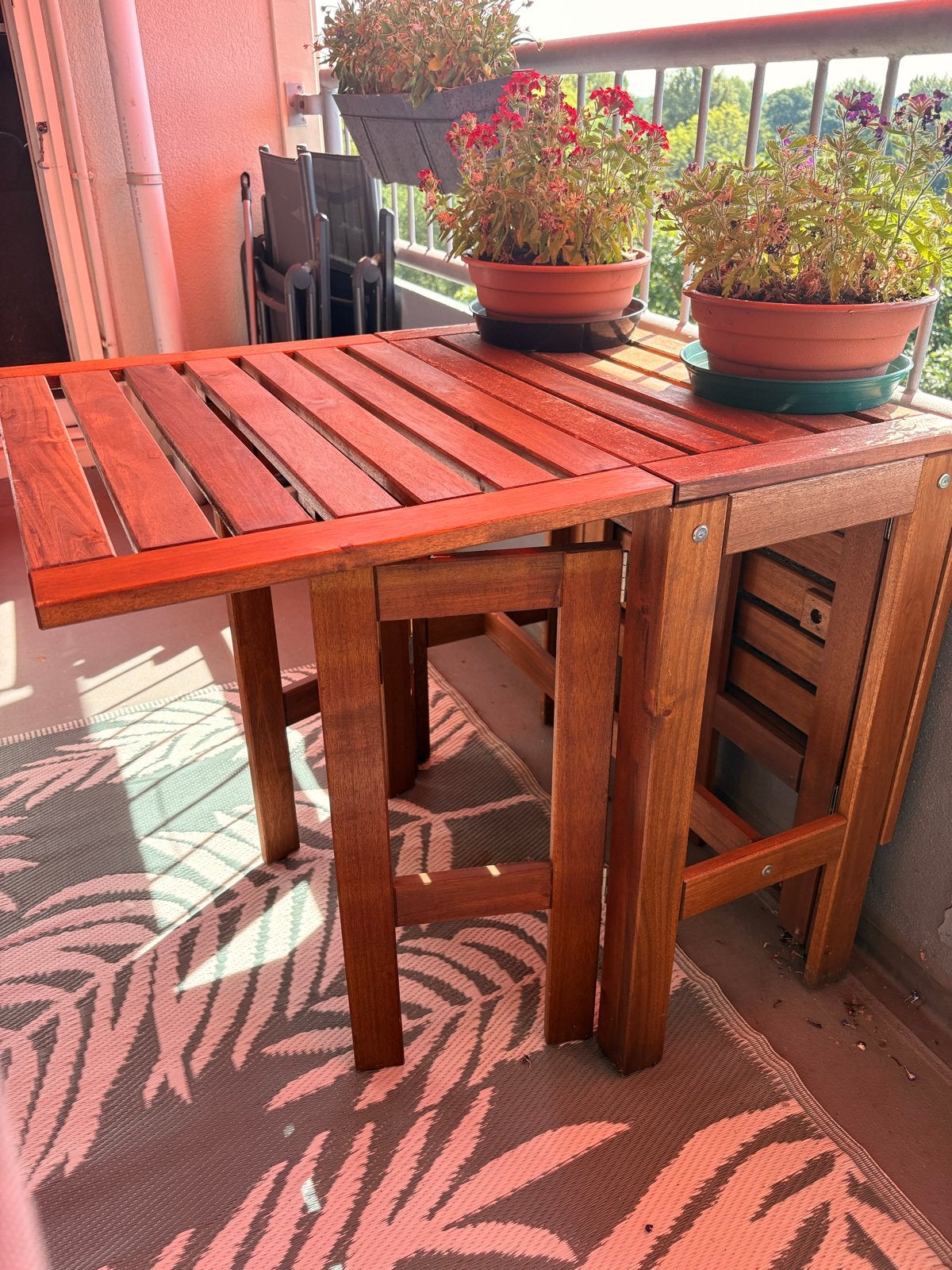 Ikea Applaro uitklapbare balkon tafel - Zo goed als nieuw, Ophalen, Zo goed als nieuw, Rechthoekig, Hout