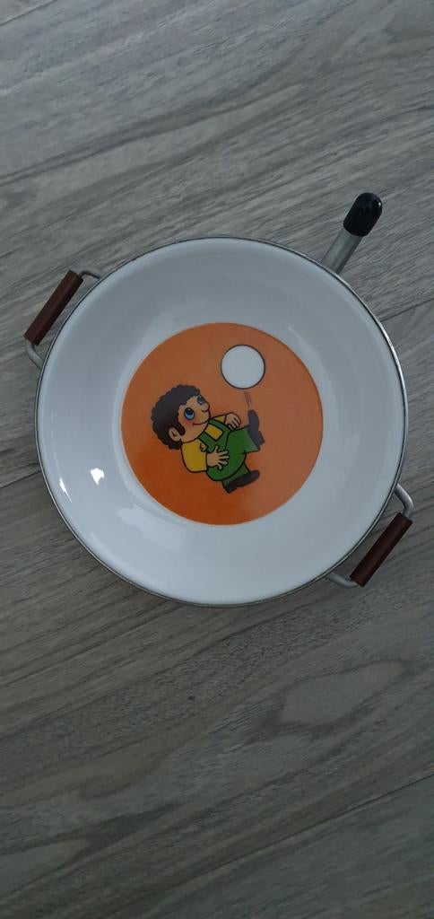 Retro Warmwaterbordje met Jongen Motief, Ophalen of Verzenden