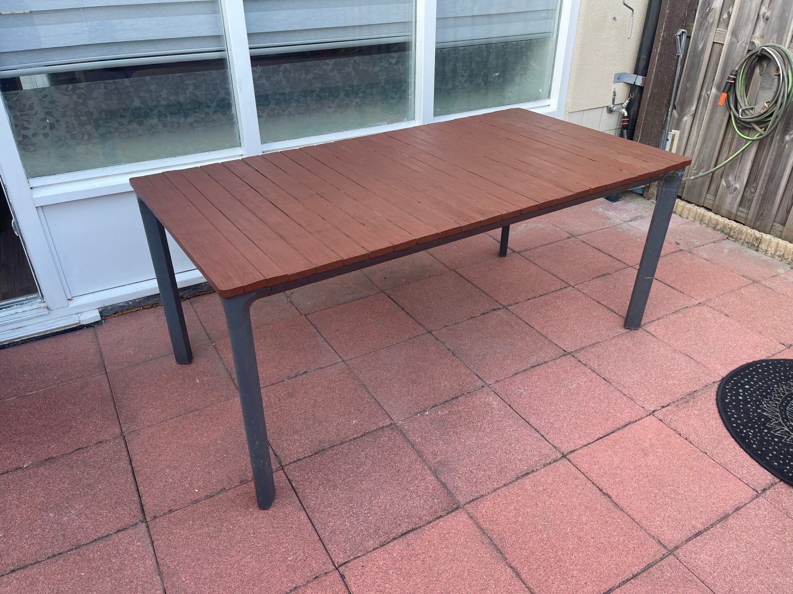 Tuintafel te koop wegens verhuizing(170/90), Ophalen, Zo goed als nieuw, Rechthoekig