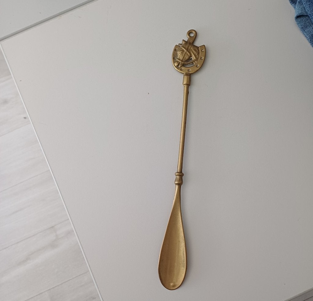 Antieke messing schoenlepel, Antiek en Kunst, Antiek | Koper en Brons, Ophalen of Verzenden