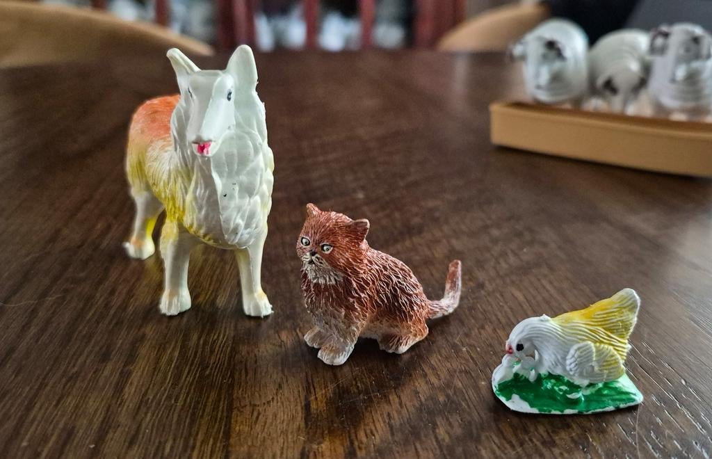 Boerderijdieren, hond, poes, kip. Speelgoed., Ophalen of Verzenden, Gebruikt, Jongen of Meisje