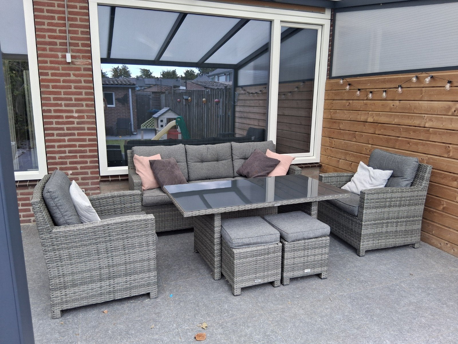 Te koop loungeset, Tuin en Terras, Ophalen, Gebruikt, Kunststof, Bank