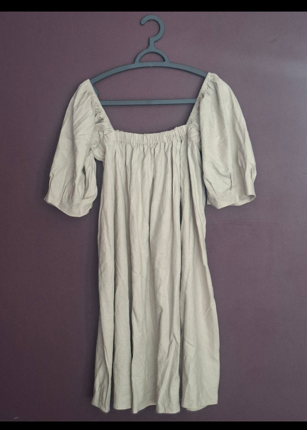 Nieuwe Gestuz Linnen Jurk Maat 42 - Lizagz Short Dress, Beige, Maat 42/44 (L), Nieuw, Ophalen of Verzenden