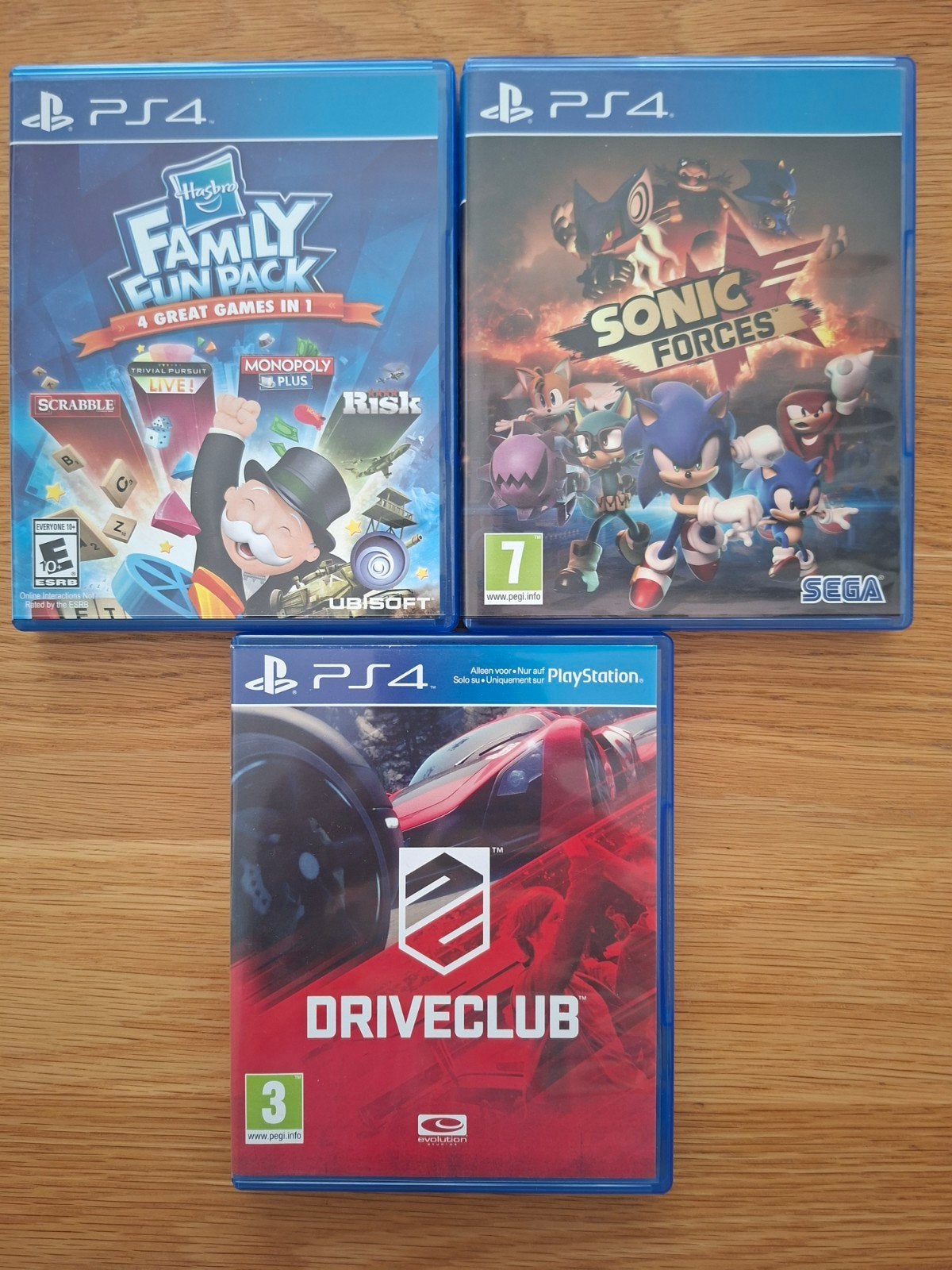 PS4 Games: Hasbro Family Fun Pack, Sonic Forces, Driveclub, Ophalen, Gebruikt, Overige genres, Eén computer