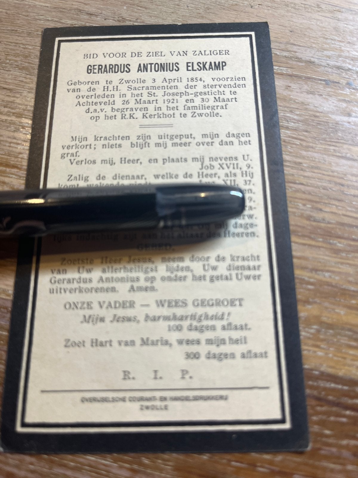 Elskamp Gerardus 1854 Zwolle 1921 Achteveld - 31644-, Verzamelen, Ophalen of Verzenden, Bidprentje