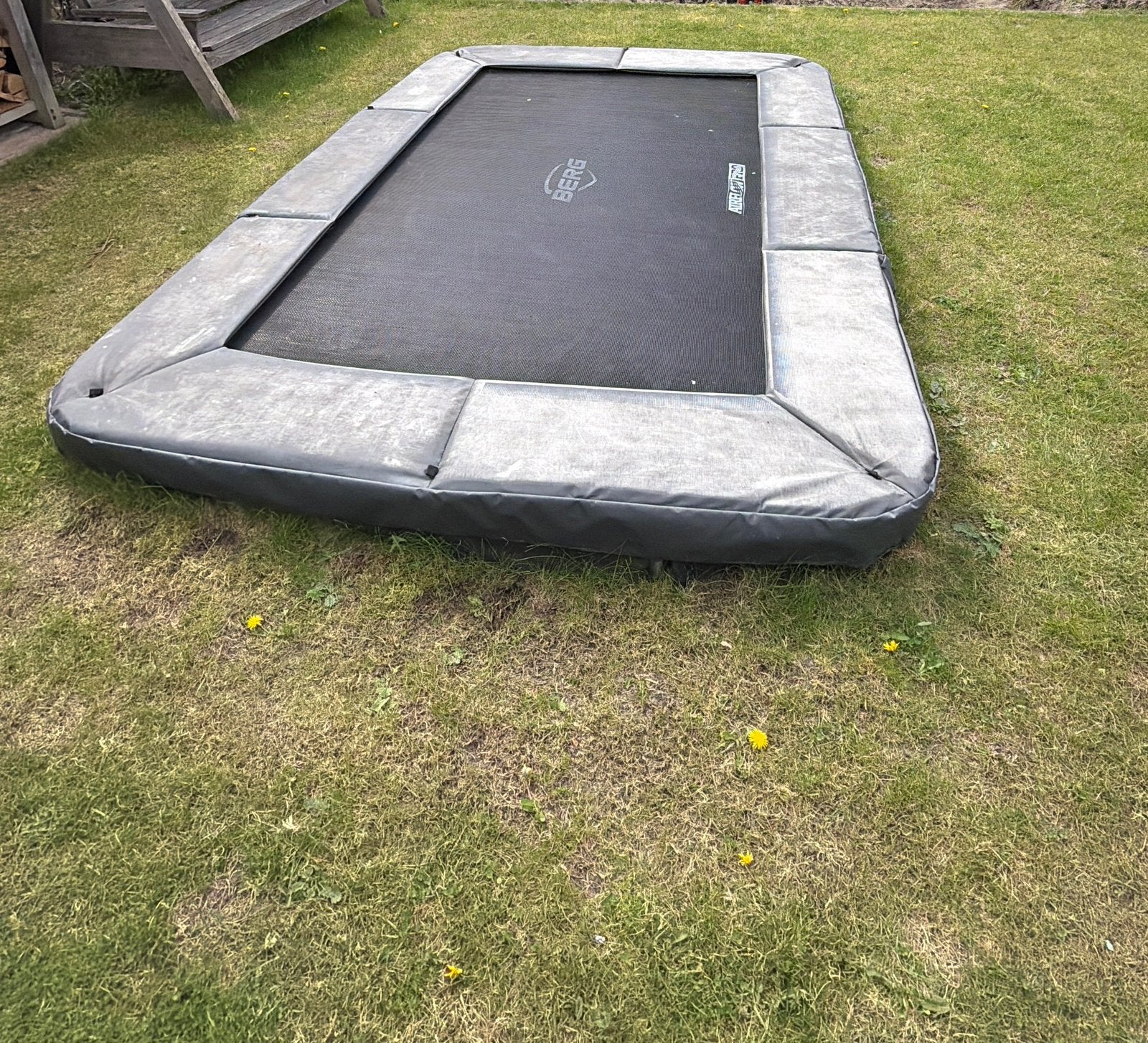 BERG Ultim AirFlow Pro trampoline 330 x 220 cm, Ophalen, Zo goed als nieuw, Hout