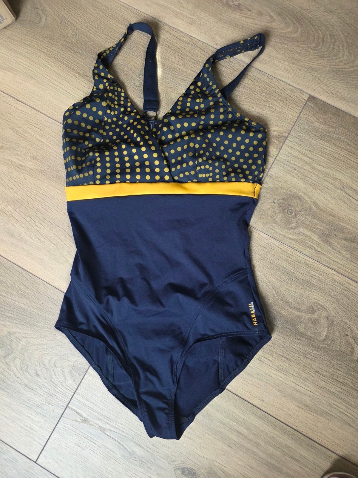 Nabaiji Badpak - Donkerblauw met gouden stippen maat 38, Blauw, Nabaiji, Badpak, Ophalen of Verzenden