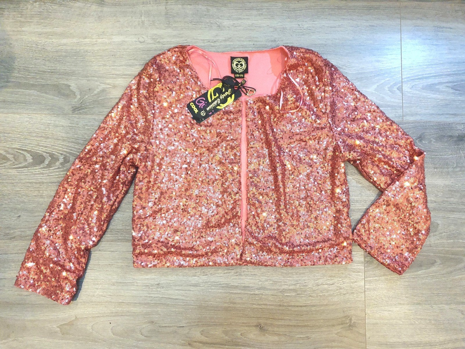 Coolcat Girls pailletten jasje vest blazer roze maat 170-176, Meisje, Trui of Vest, Coolcat, Nieuw