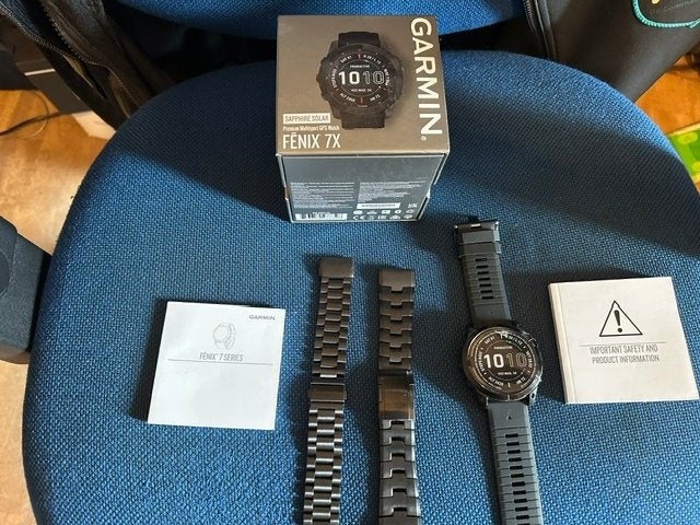 Garmin Fenix 7X Sapphire Solar., Zwart, Garmin, Ophalen of Verzenden, Zo goed als nieuw