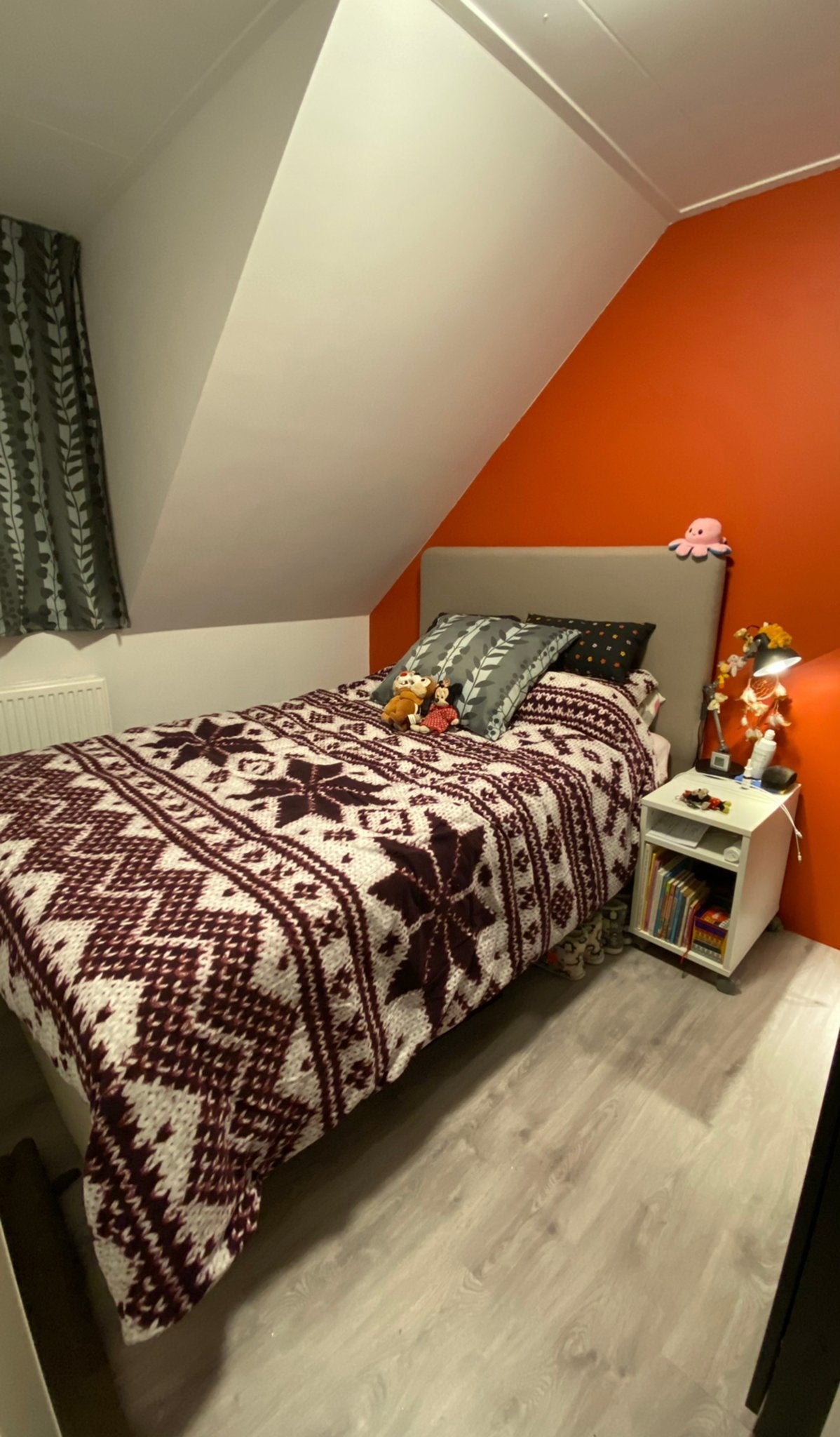 IKEA Lauvik/Arnavik bed 140x200 cm met hoofdbord, Ophalen, Gebruikt, Beige, Tweepersoons