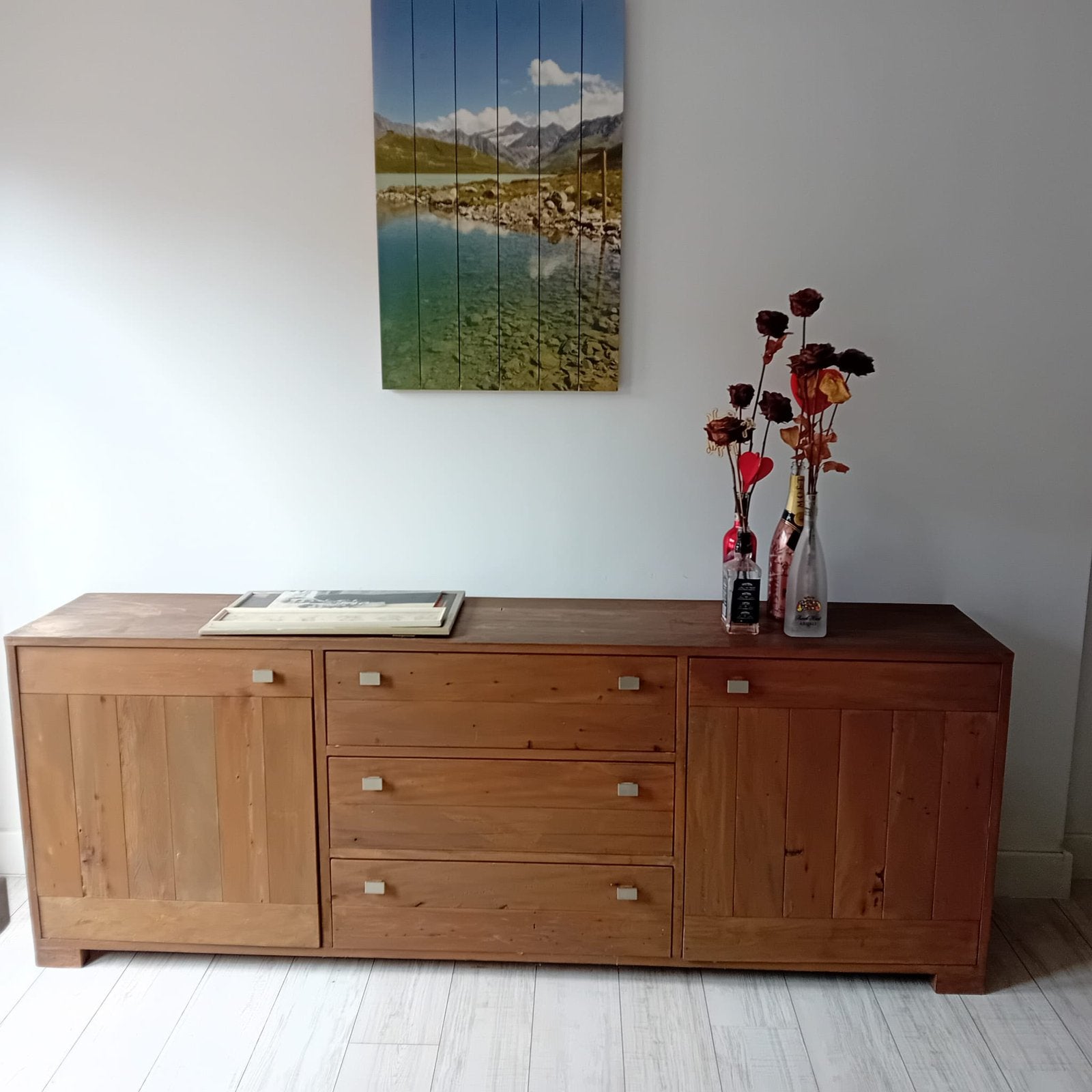 Dressoir kast - braziliaans hardhout - L220xB42xH80, Ophalen, Zo goed als nieuw, 25 tot 50 cm