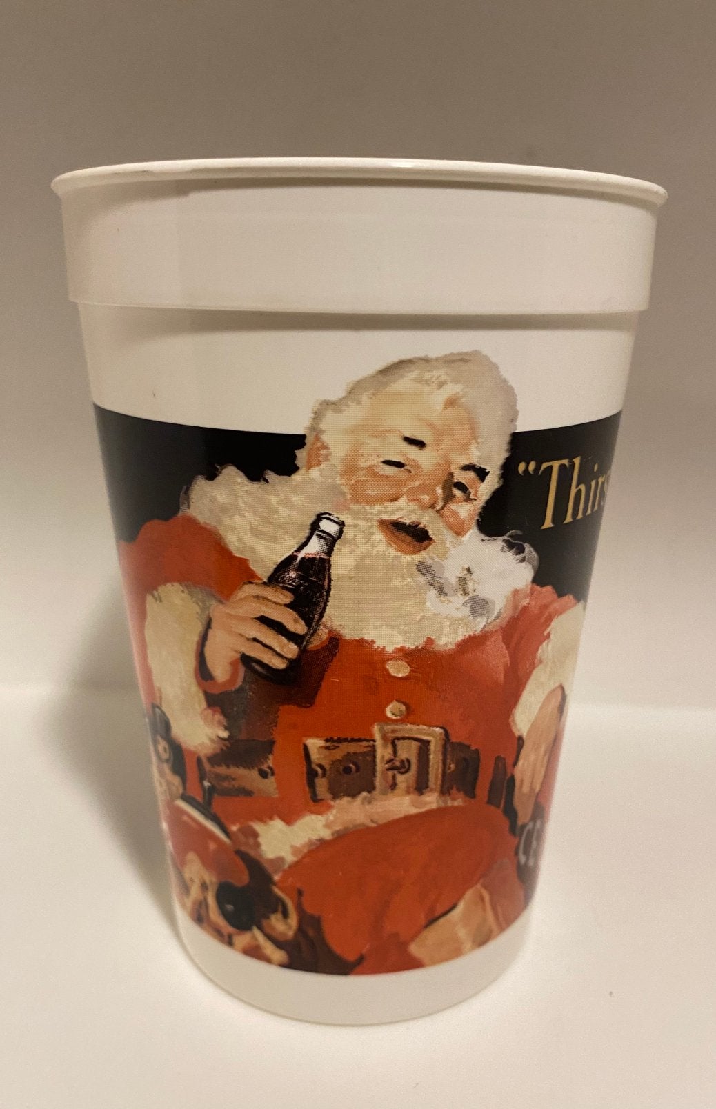 Grote plastic beker met Coca-cola kerstman.  Hoogte 12,5 cm., Diversen, Ophalen of Verzenden, Zo goed als nieuw
