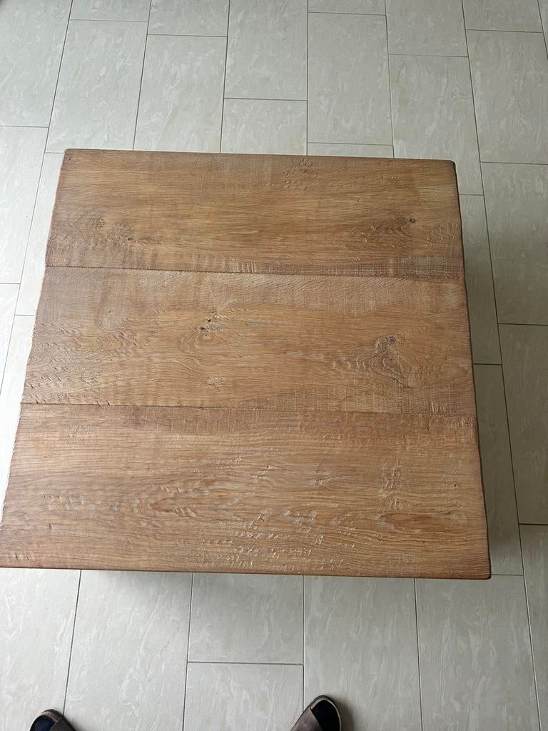Te koop aangeboden eiken salontatel, Ophalen, Gebruikt, 50 tot 100 cm, 50 tot 100 cm