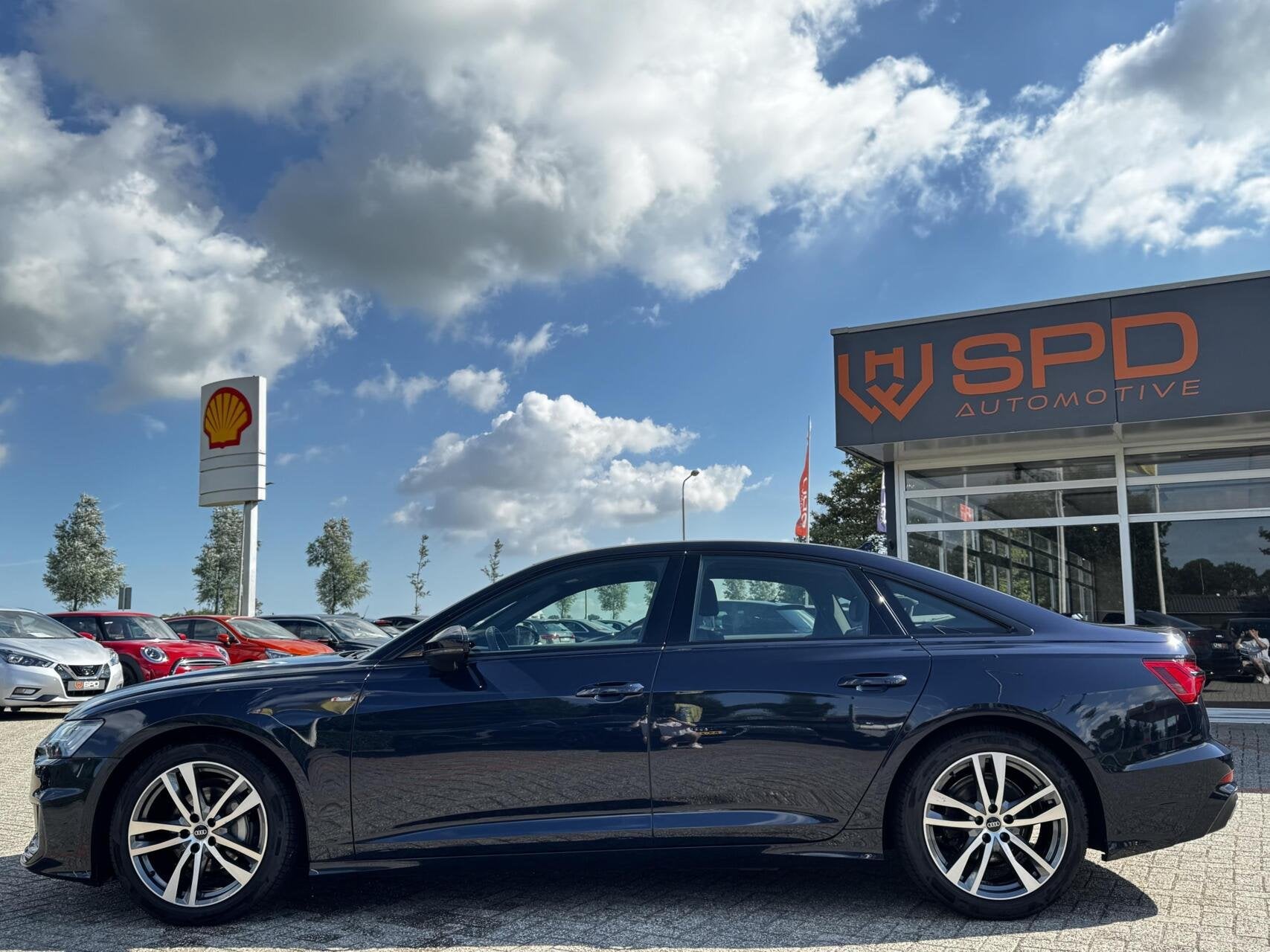 Audi A6 Limousine 40 TFSI S-Line|BTW|Matrix|Memory|Keyless, Auto's, 4 cilinders, Blauw, Bedrijf, 204 pk