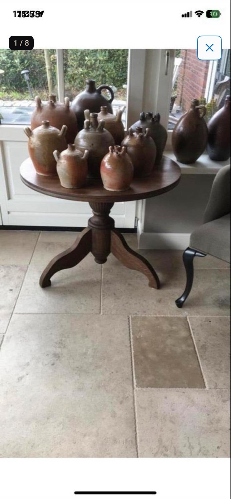 Stijlvolle Wijntafel / Salontafel, Huis en Inrichting, Tafels | Salontafels, 50 – 75, Gebruikt, Rond, 50 tot 100 cm
