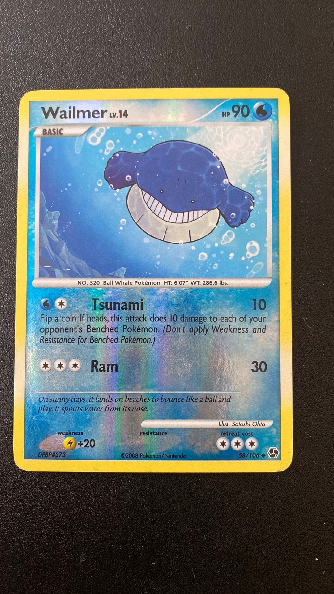 Pokemon wailmer lv 14 great encounter 58/106 reverse holo, Ophalen of Verzenden, Gebruikt, Losse kaart