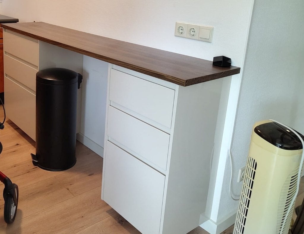 IKEA KEUKEN WERKBLAD MET 6 GROTE soft close LADEN, Ophalen, Bruin, Zo goed als nieuw, Minder dan 100 cm