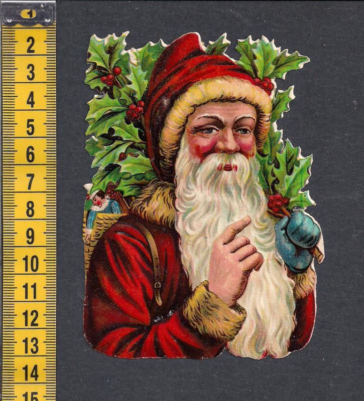 Rode Kerstman antiek poezieplaatje (400), Ophalen of Verzenden