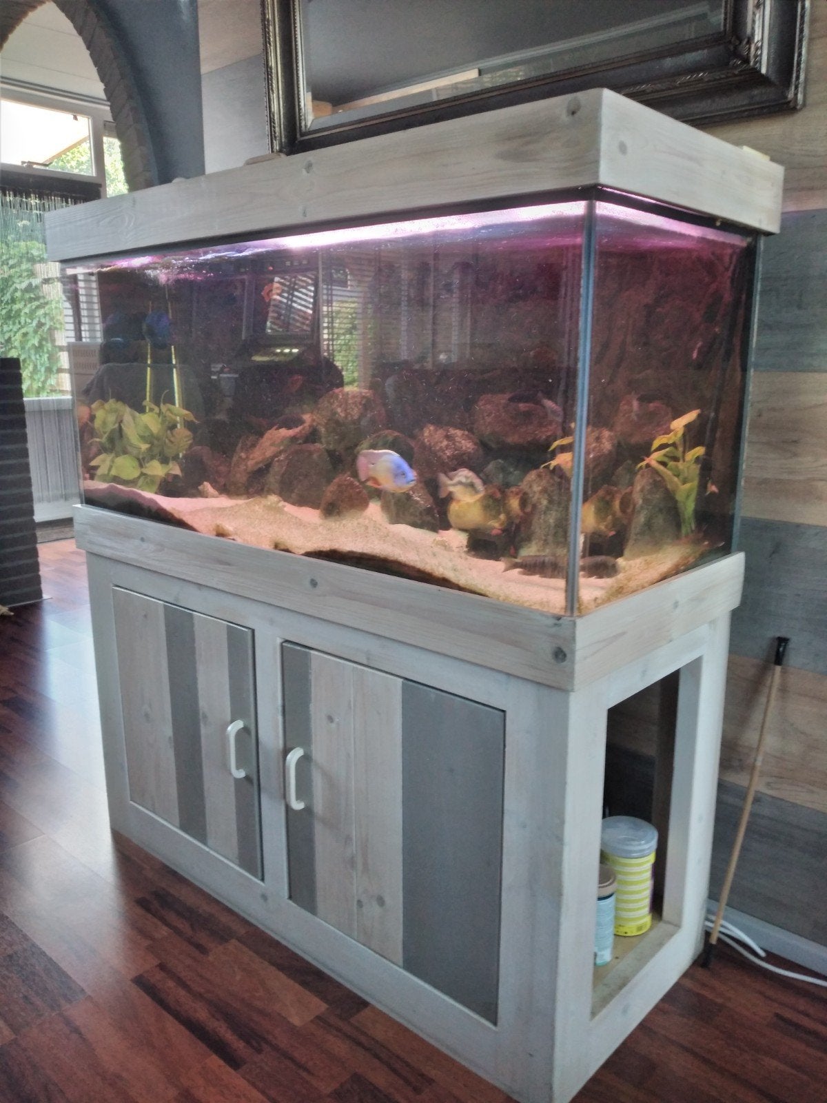 mooie groot onderhouden malawi aquarium met vissen.en nieuwe, Ophalen of Verzenden, Zo goed als nieuw