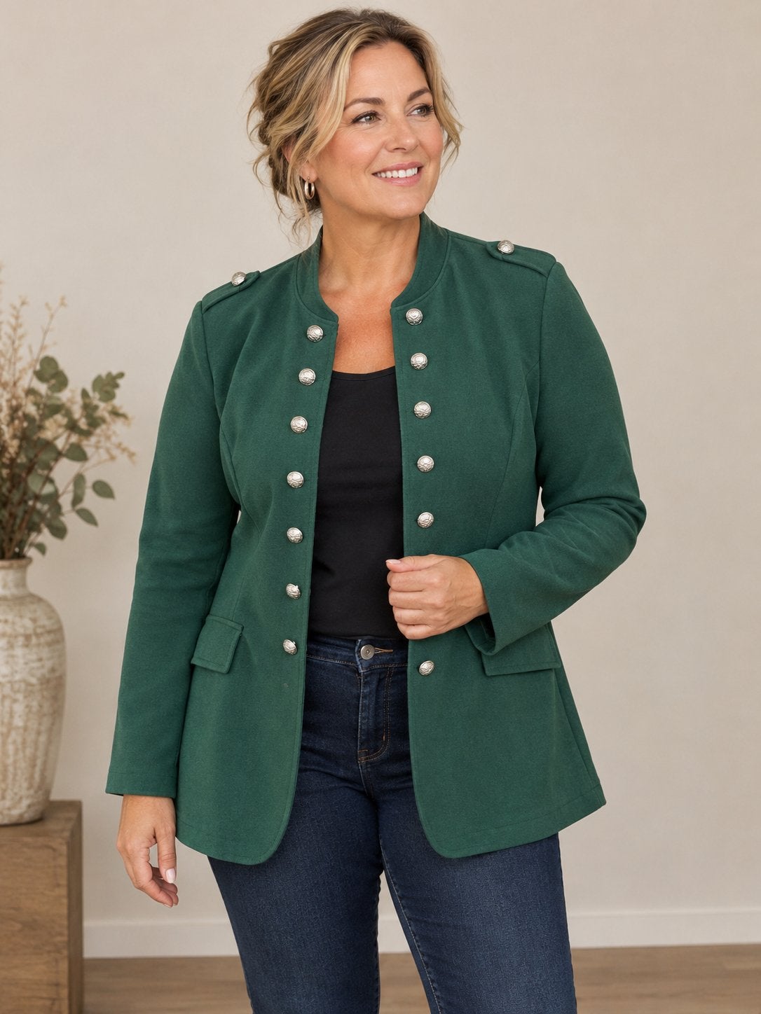 Nieuw Suède Colbert Jasje - One Size (40-46), Kleding | Dames, Maat 46/48 (XL) of groter, Nieuw, Ophalen of Verzenden, Jasje