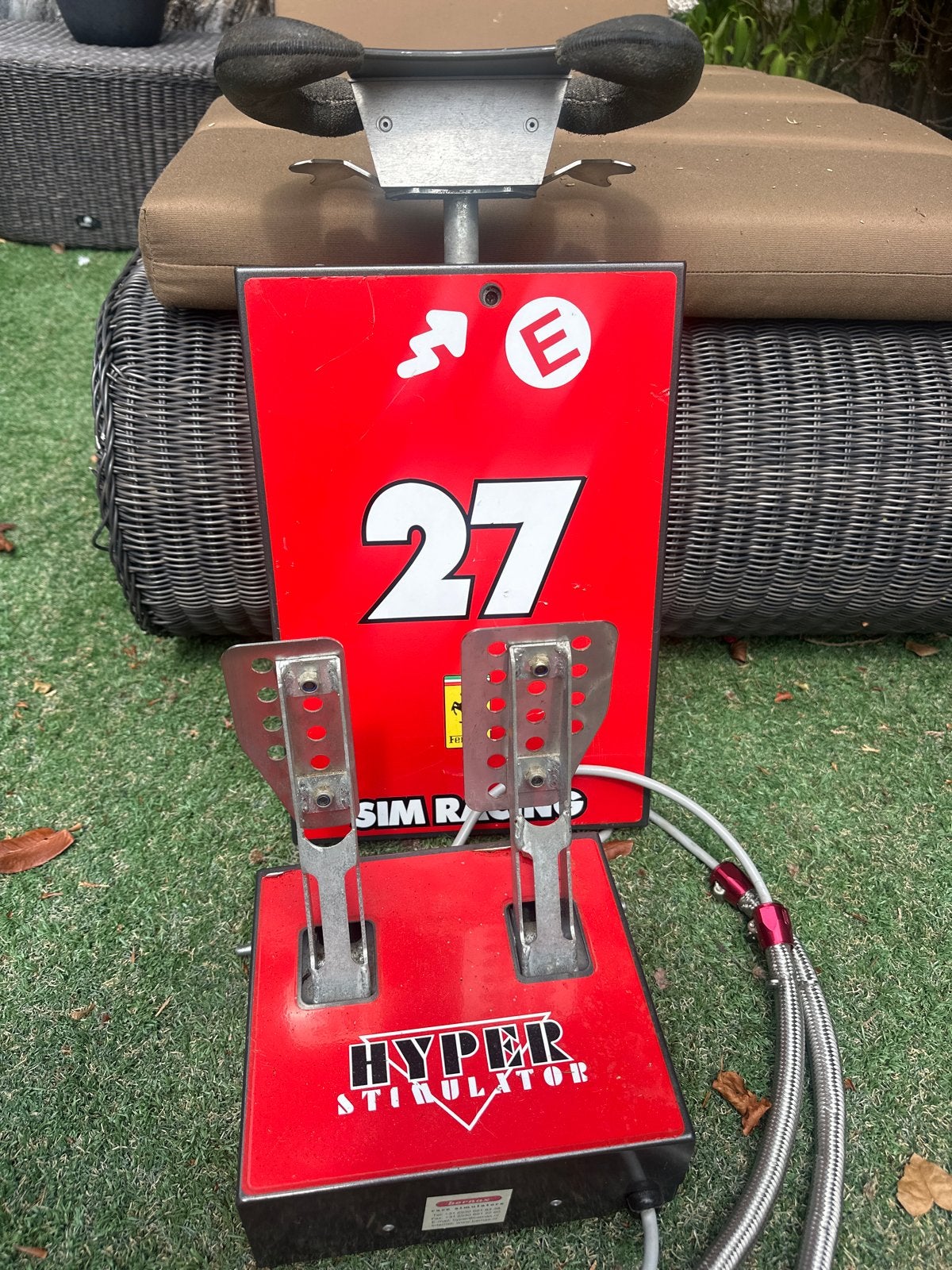 Retro Hyper Stimulator F1 Sim Racing Stuur en Pedalen, Ophalen, Overige merken, Gebruikt