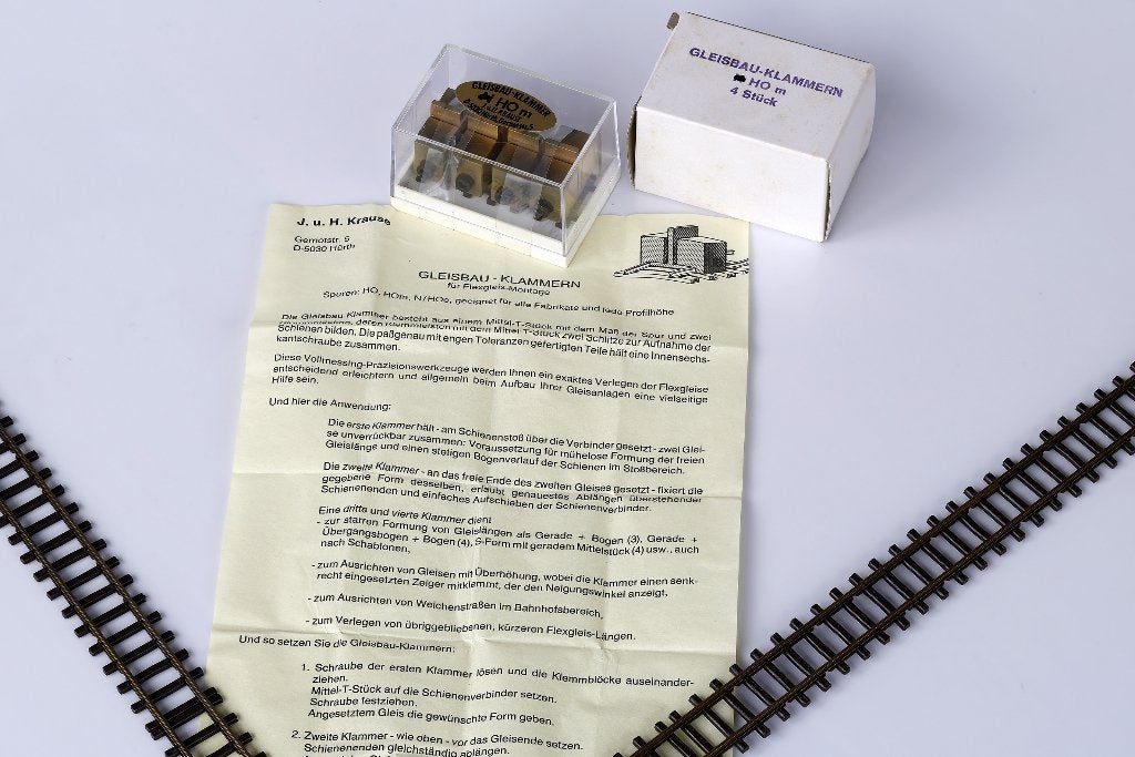 2 Sets Krause Railmontageklemmen voor H0m (Bemo), Overige merken, Gelijkstroom, Nieuw, Rails
